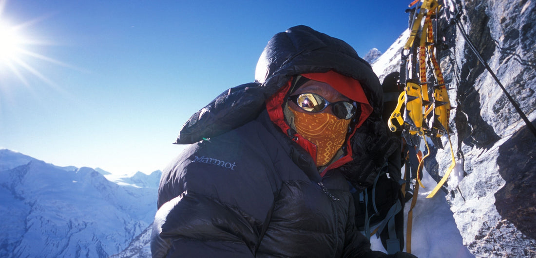 pete on top of a summit - he has relied on nutriex sport for 20 years to get him to summits