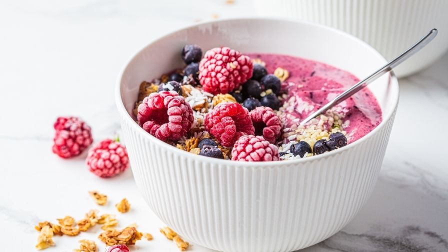 Homemade smoothie bowl with protein
