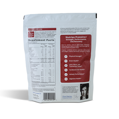 Supplement facts of Proteins+ the most complete powder protein available