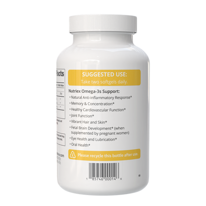 Nutriex Omega #s delivers essential omega-3 fatty acids EPA and DHA