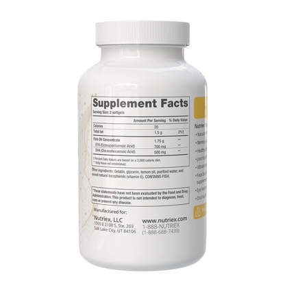 Nutriex Omega #s delivers essential omega-3 fatty acids EPA and DHA